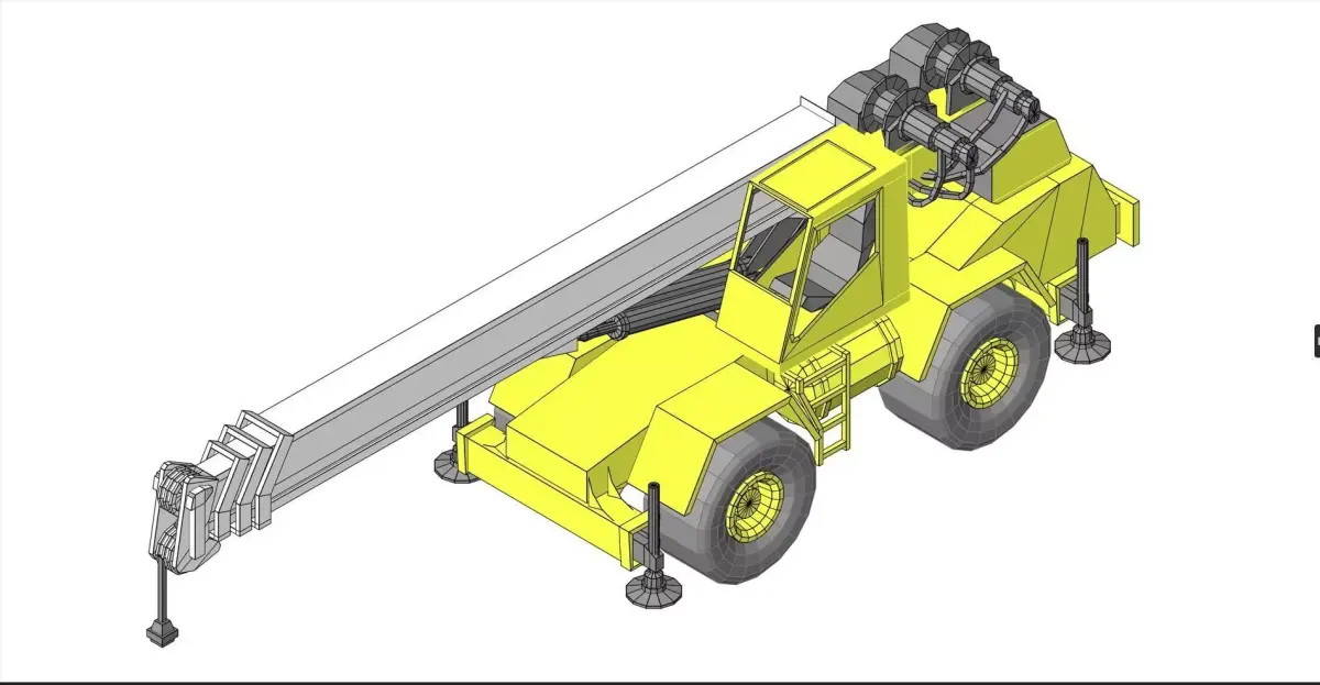 Mobile Crane 25T-08 Low-poly 3D model
