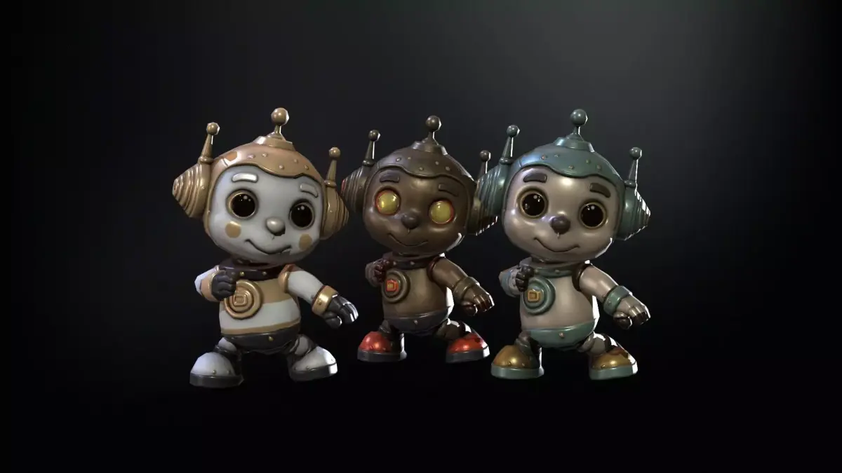 Low-poly model of the character Minirobotic2 Low-poly 3D model