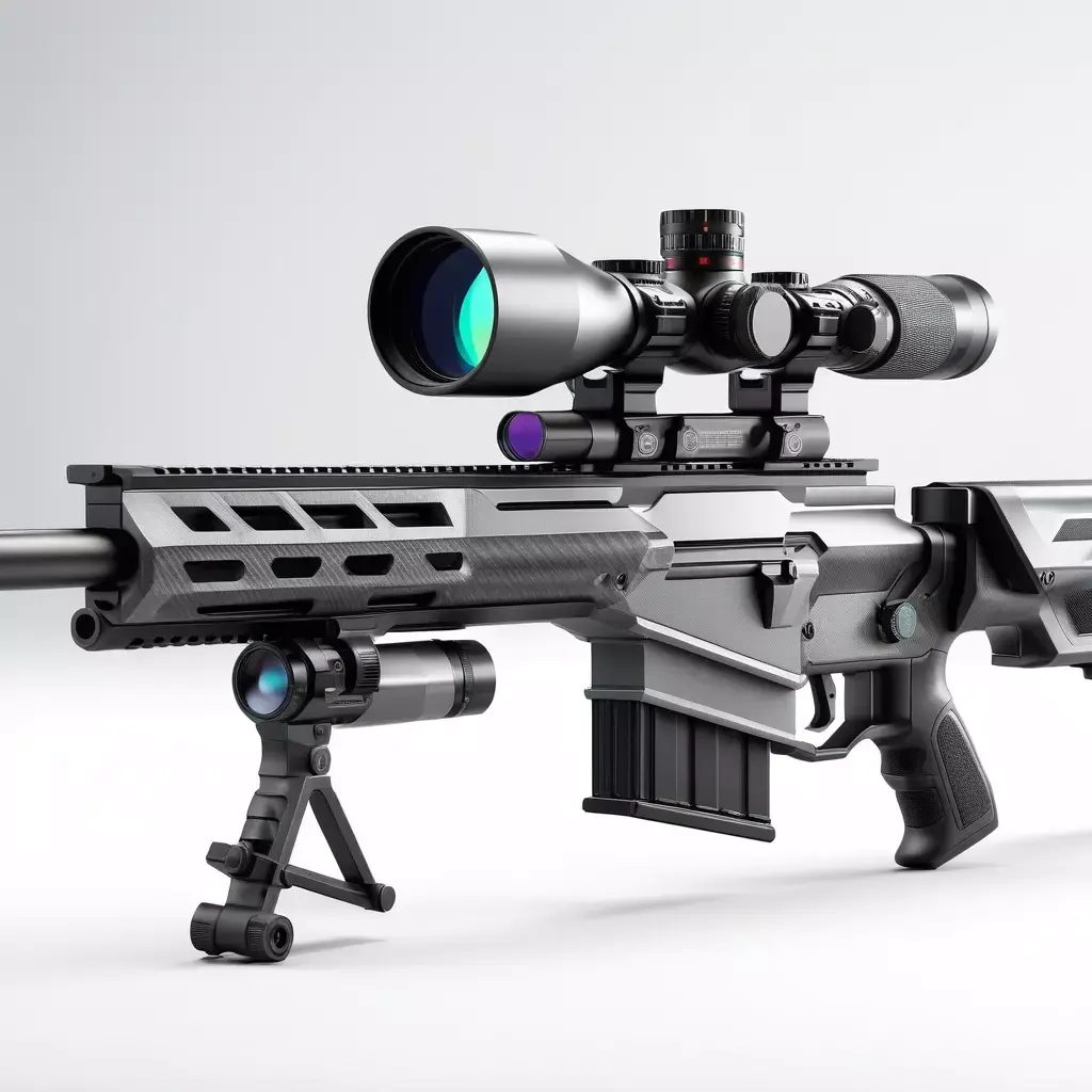 Futuristic Sniper Rifle with Scope 3D model