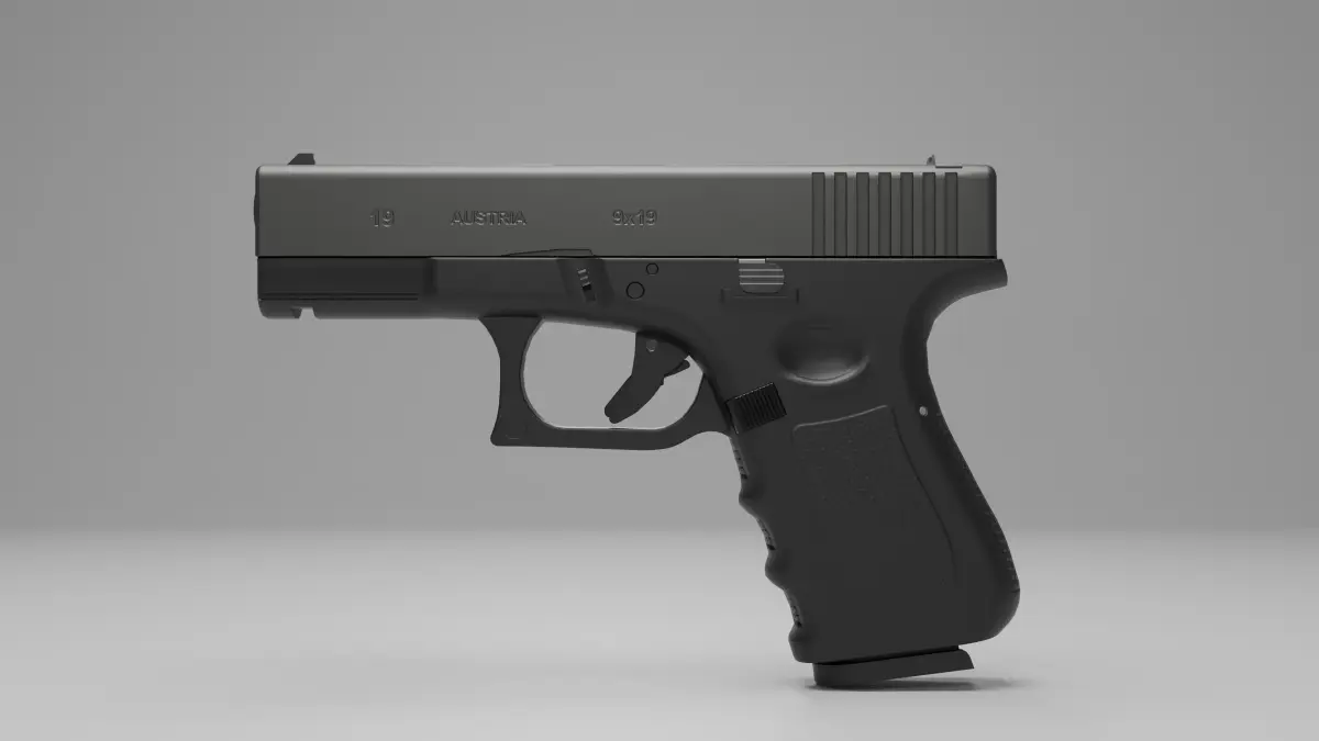 Glock 19 Game Ready Pistol Low Poly PBR Weapon Low-poly 3D model