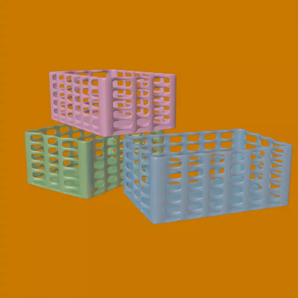 Plastic Basket Free low-poly 3D model purchase
