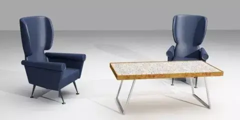 Armchairs and table Free 3D model