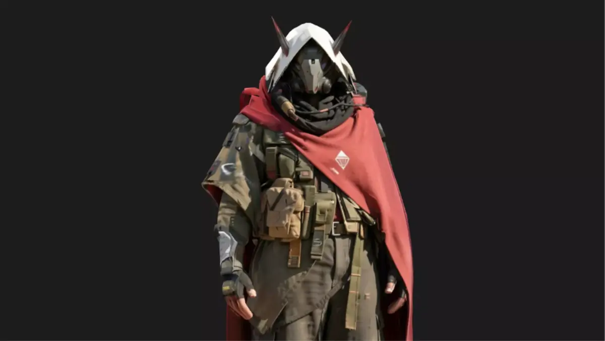 Dystopian Crimson Cloak Rebel Low-poly 3D model