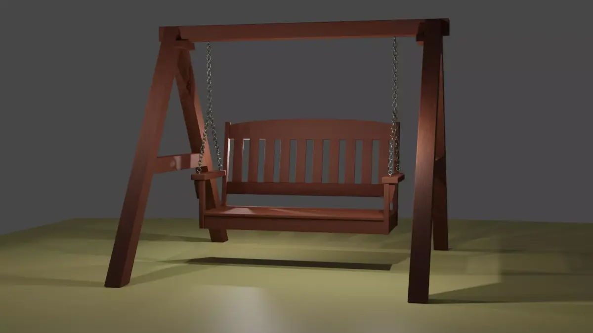 Wooden outdoor porch swing chair Free 3D model