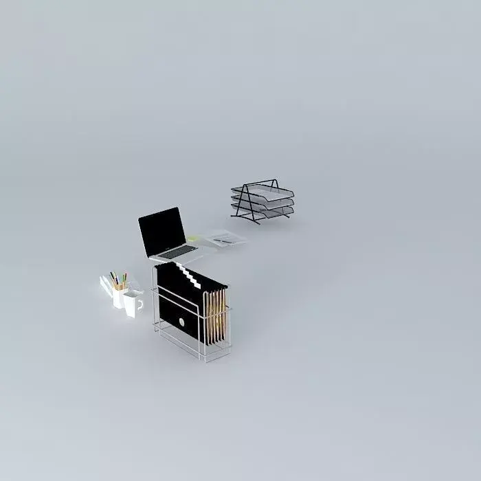 Office work objects Free 3D model