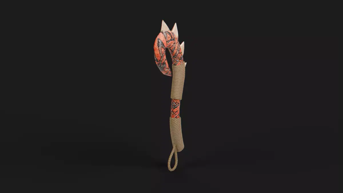 Ancient Fantasy Hatchet Low-poly 3D model