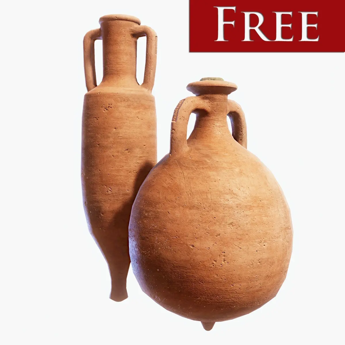 Roman Amphora Pack FREE Free low-poly 3D model