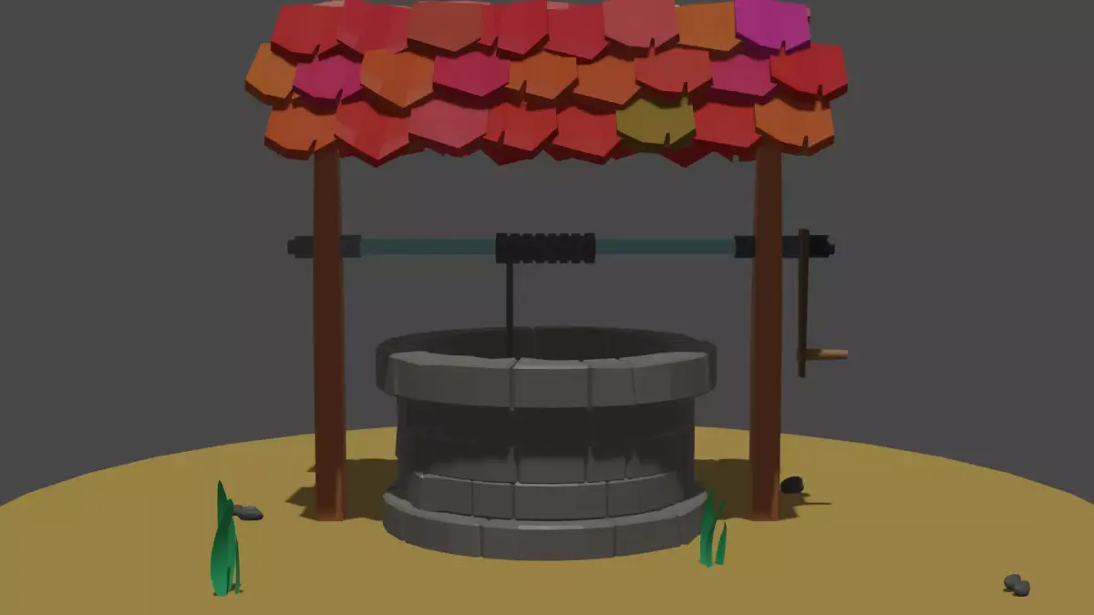 Low Poly Well 3D Model Low-poly 3D model