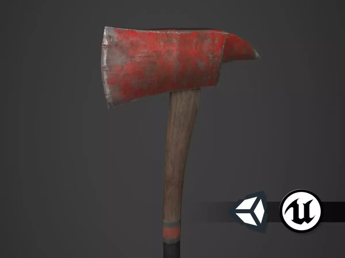 Apocalyptic Axe - PBR and Game Ready Low-poly 3D model