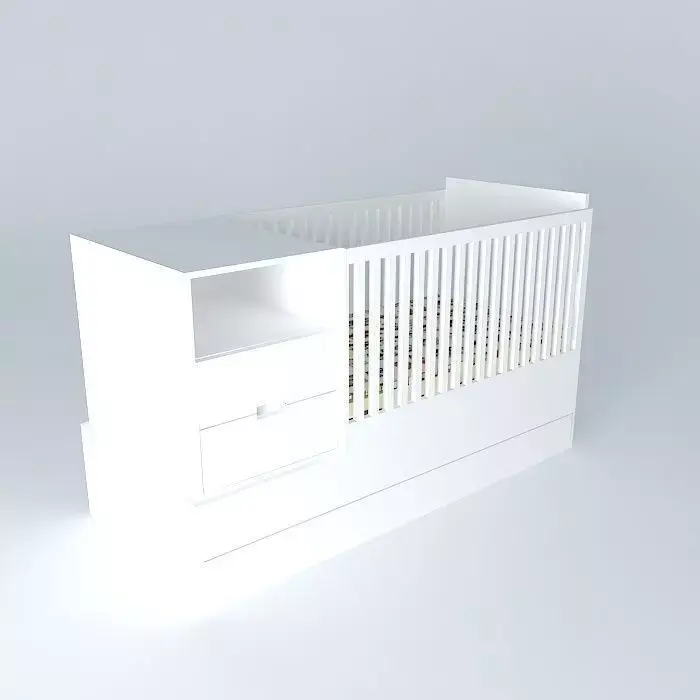 crib with dresser crib with chest crib Free 3D model