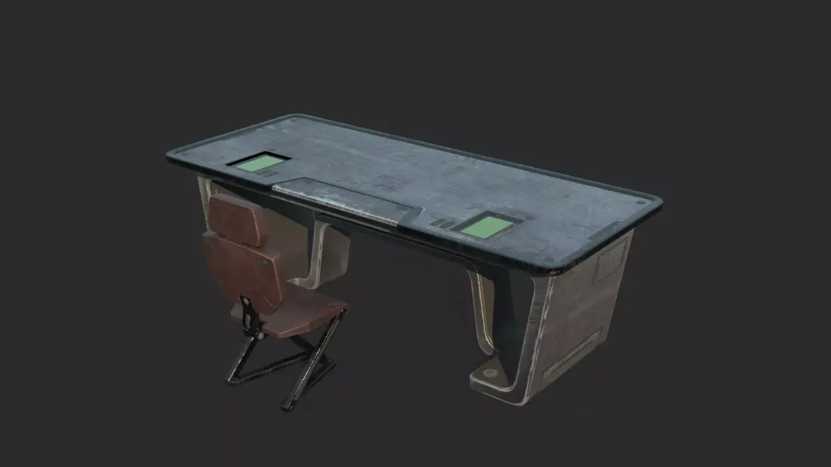 Futuristic Sci-Fi Style Tables and Chairs 3D model