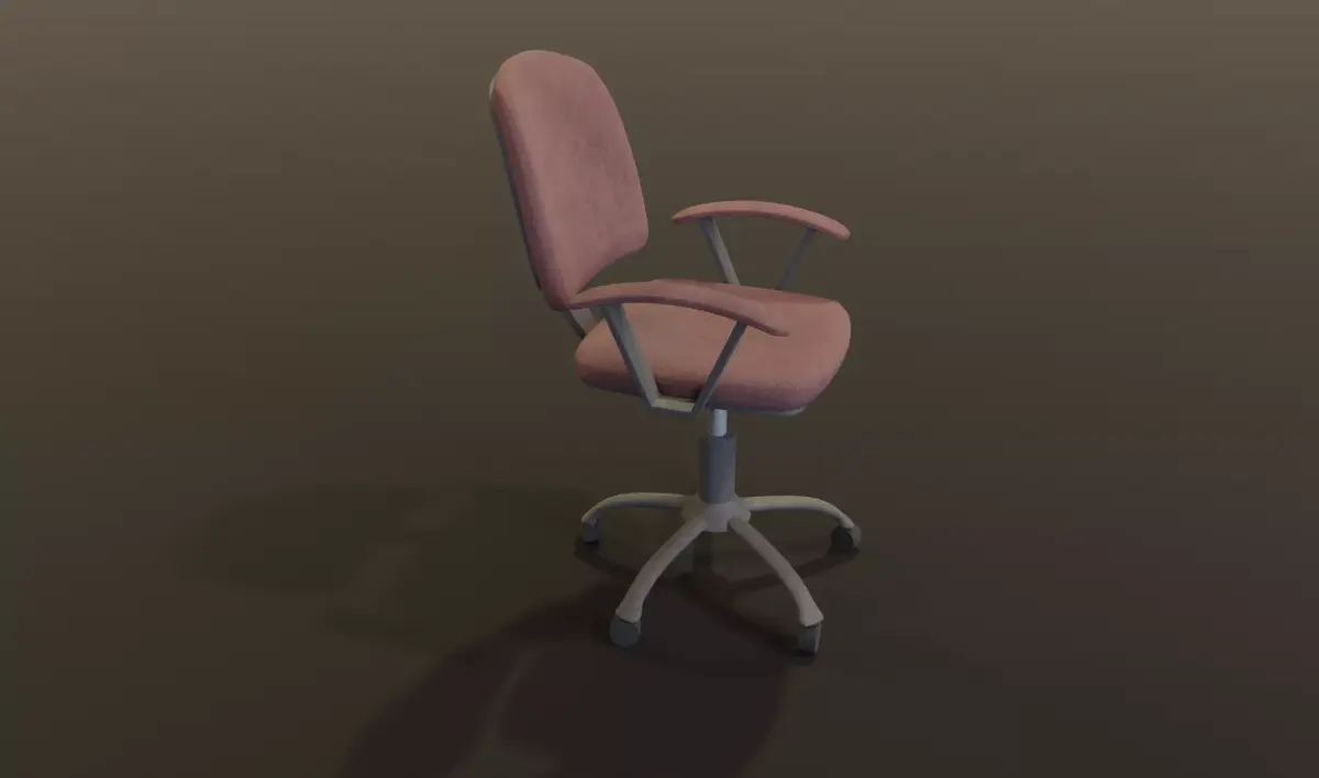 gaming gamer chair Old office style little dirty texture Free low-poly 3D model