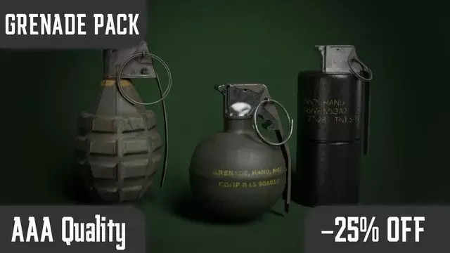 Grenade Pack Game Ready Low-poly 3D model