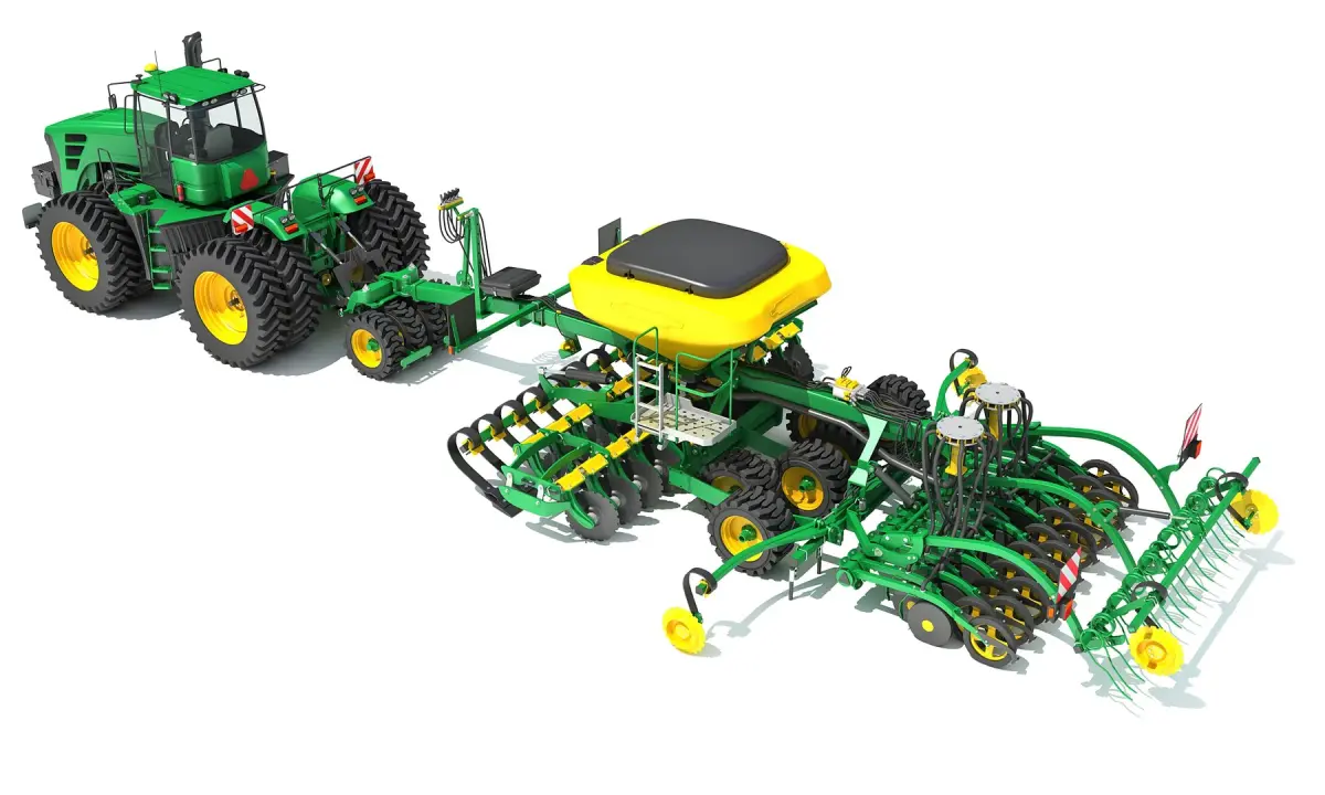 Tractor and Seed Drill 3D model purchase