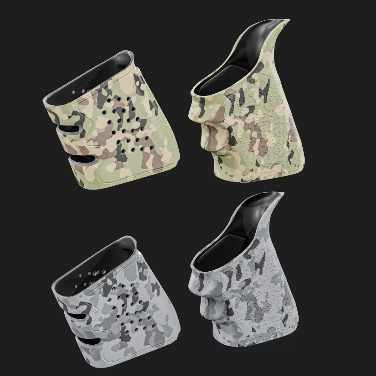 Glock Pistol Grip 2 Pack Low-poly 3D model