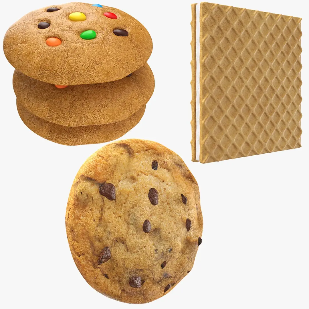 Three Cookies Collection 3D model