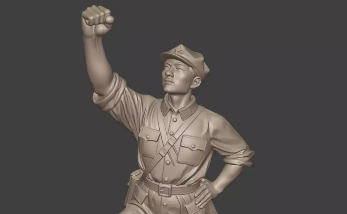 Military sculpture warrior  military battle war hero  soldier 3D print model 31