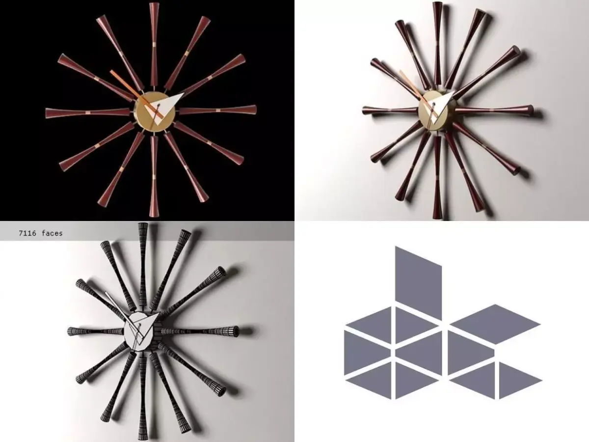 Spindle Clock Free 3D model