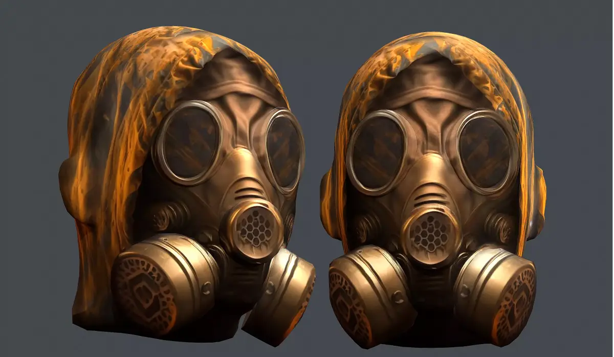 Gas mask helmet 3d model military combat Low-poly 3D model Low-poly 3D model 6