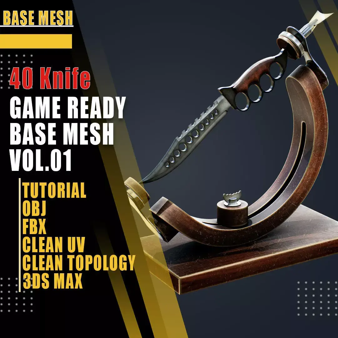 40 Knife Base Mesh  Vol 01Game Ready Low-poly 3D model