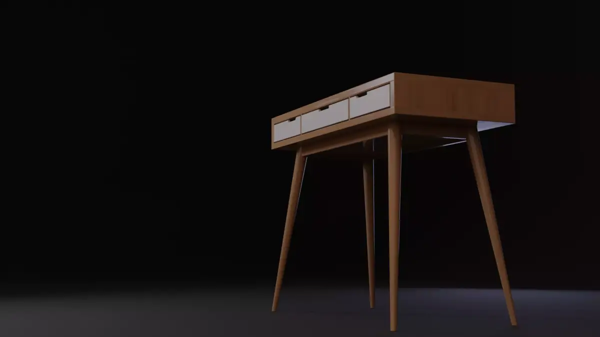 Wooden desk  Free 3D model