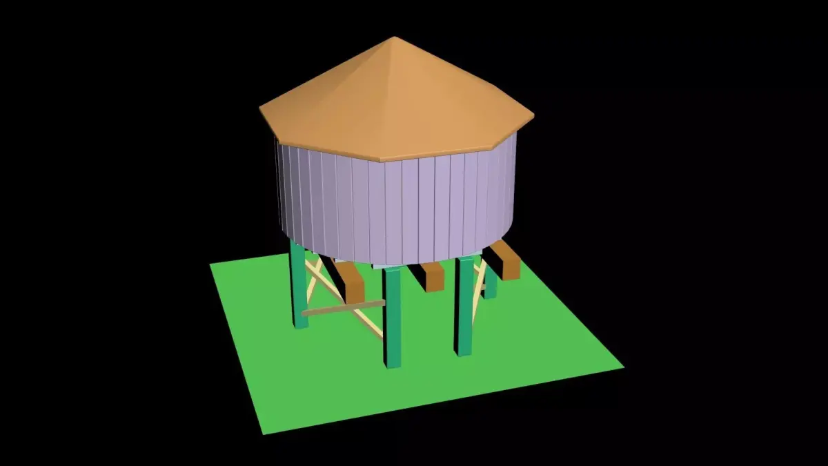 Water Tower 3D model 12
