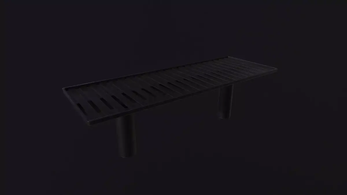 Metal Modern Bench  Low-poly 3D model