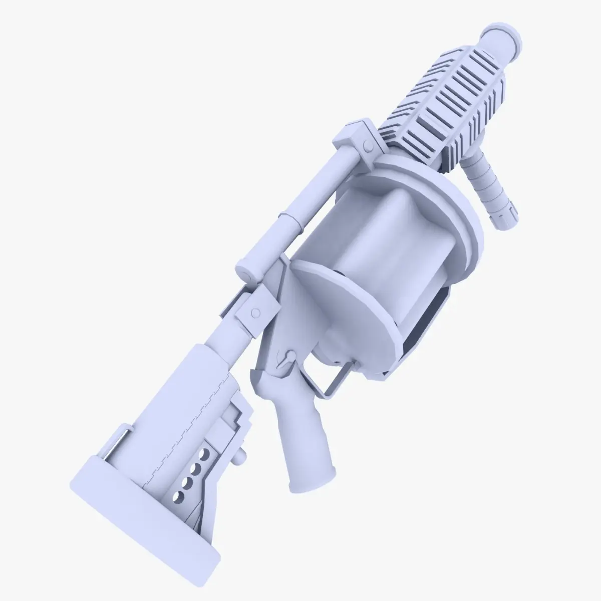 Milkor MGL Multiple Grenade Launcher Low-poly 3D model