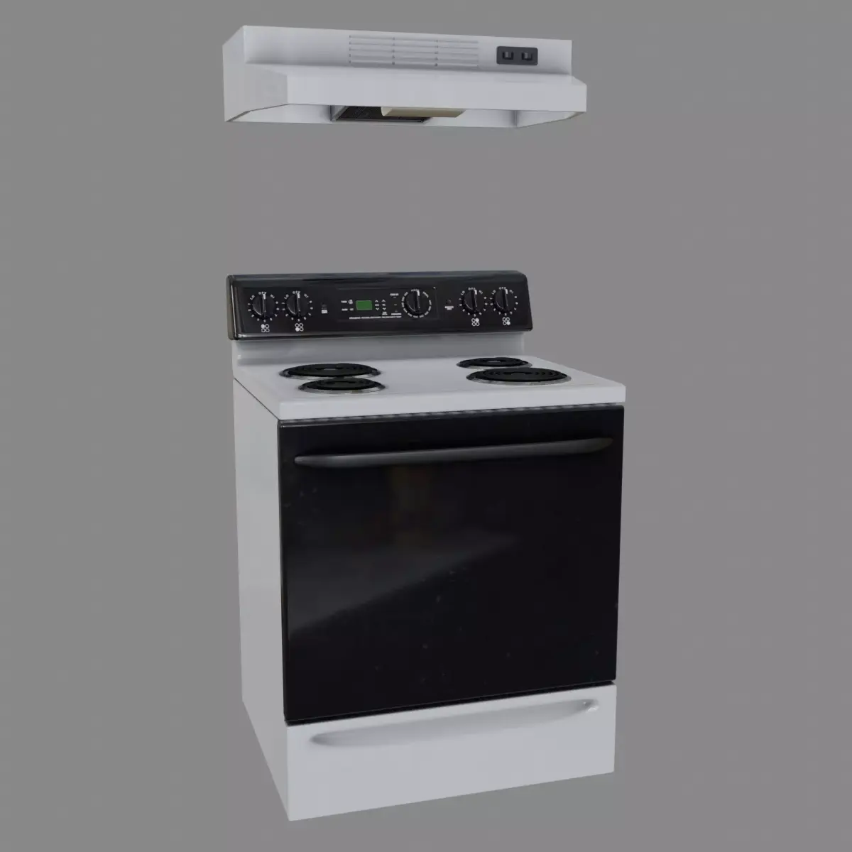 Stove with Hood Free low-poly 3D model