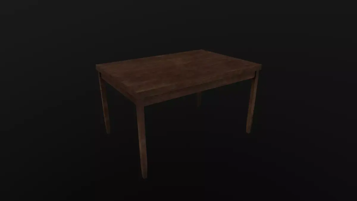table old Free low-poly 3D model