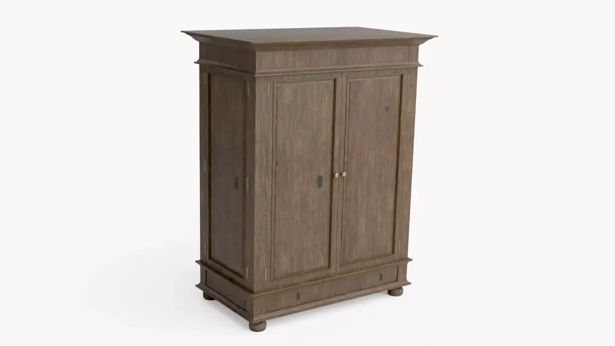 Classic Birch and Oak Wardrobes 3D Free low-poly 3D model