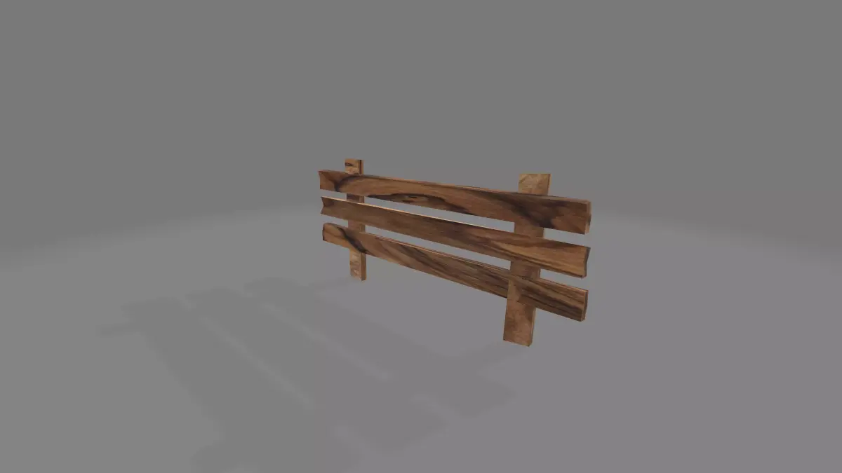 Wood Fence Free low-poly 3D model
