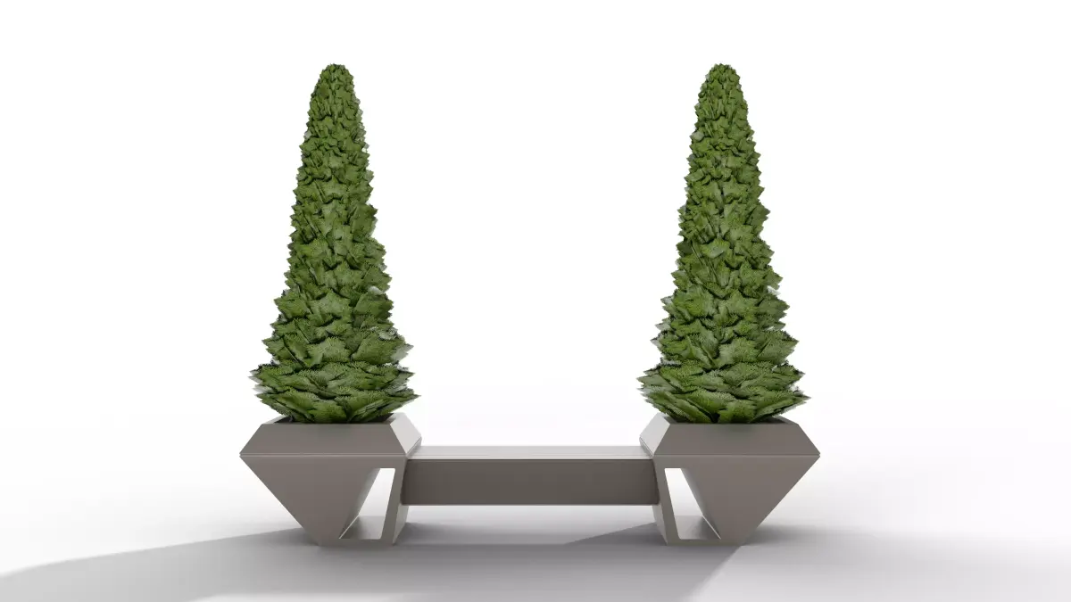Futuristic Road Bench Low-poly 3D model