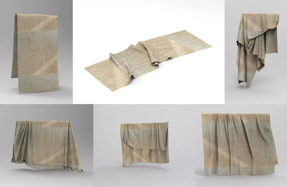 Set 6 in 1 Cloth 2 Low-poly 3D model