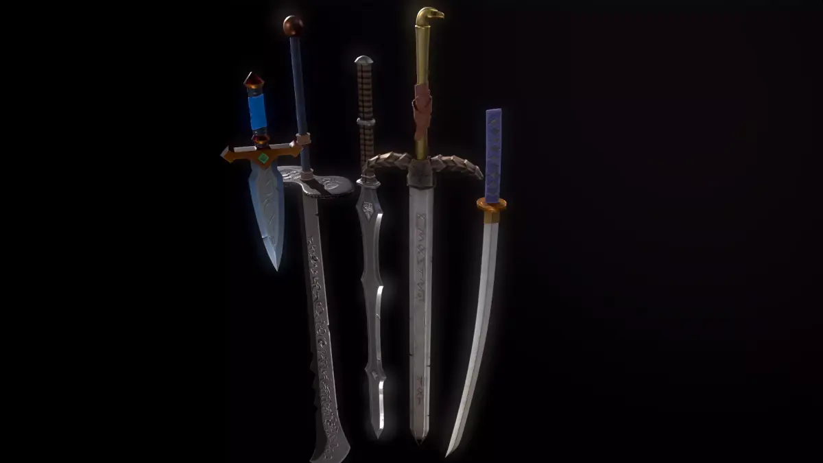 Sword Pack Low-poly 3D model 4