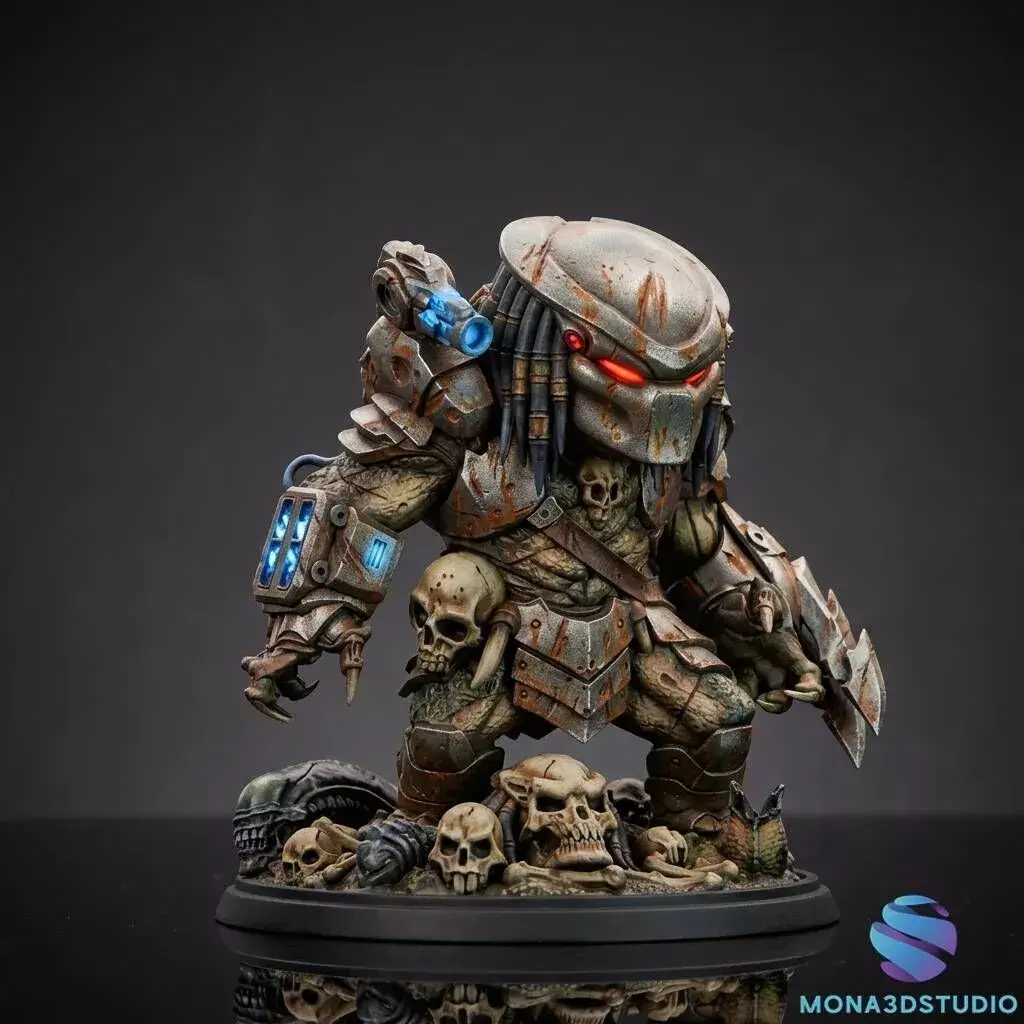 Chibi Galactic Predator - 3D STL Miniature - with Scenic Base 3D print model