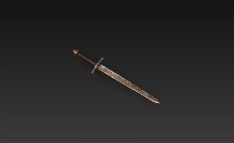 Rusty Medieval Sword - PBR Low Poly Game Ready Low-poly 3D model
