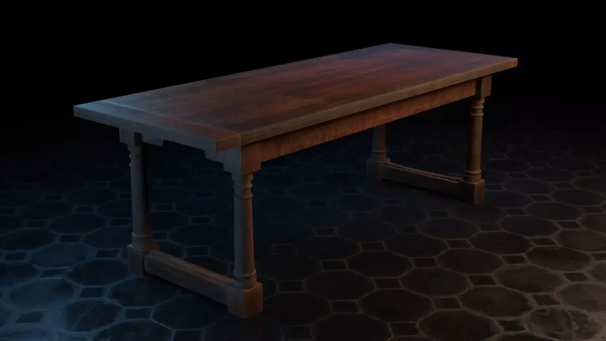 Medieval wooden table Free low-poly 3D model purchase