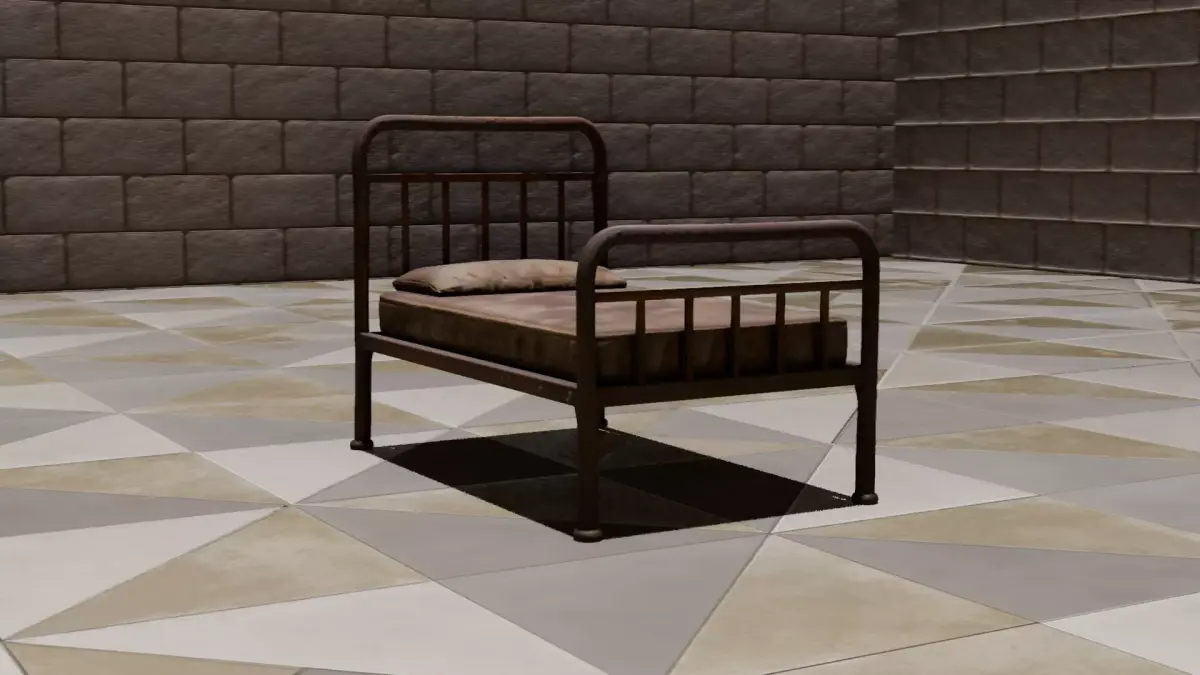 Rusty Metal Bed  Low Poly Game Ready 3D Model Free low-poly 3D model