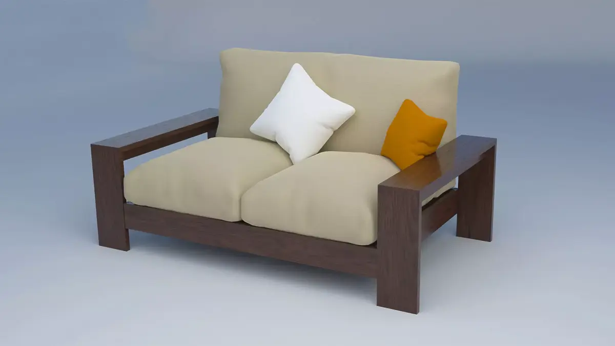 Couch low poly with single 4K texture Free low-poly 3D model