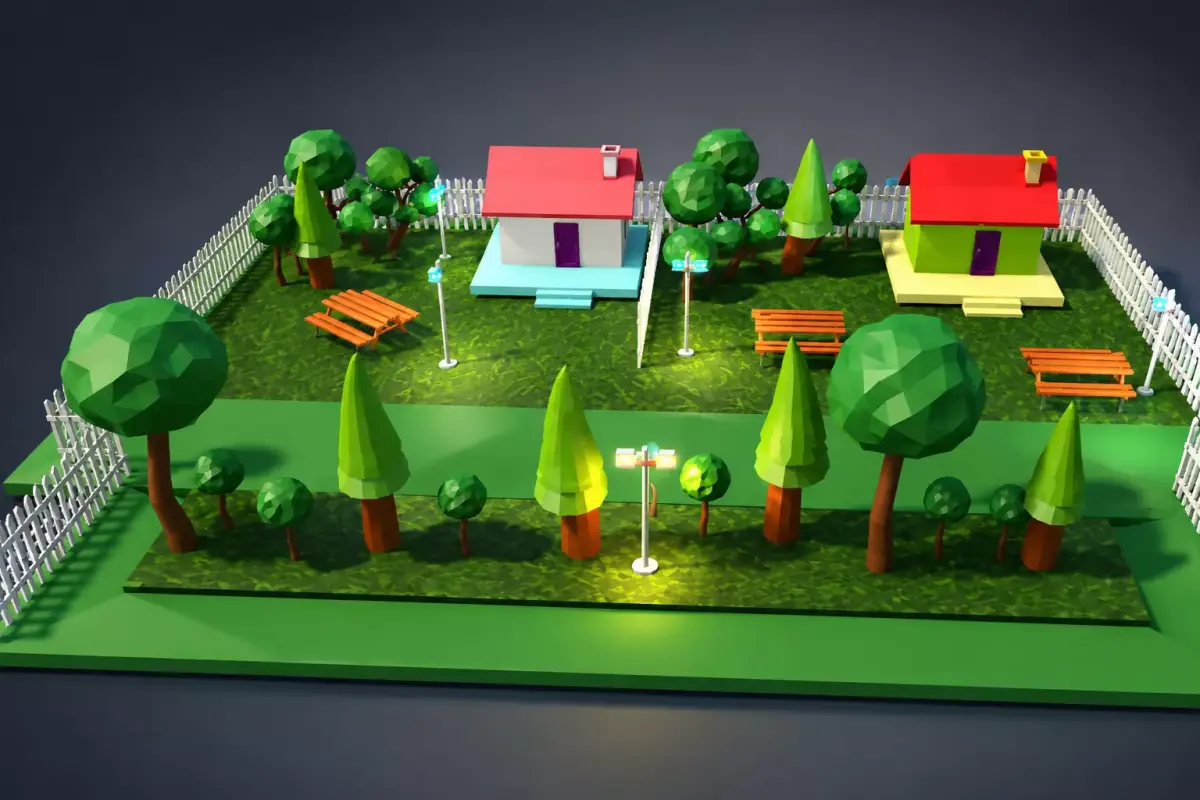 Low Poly Village Environment Pack for Unity Free low-poly 3D model