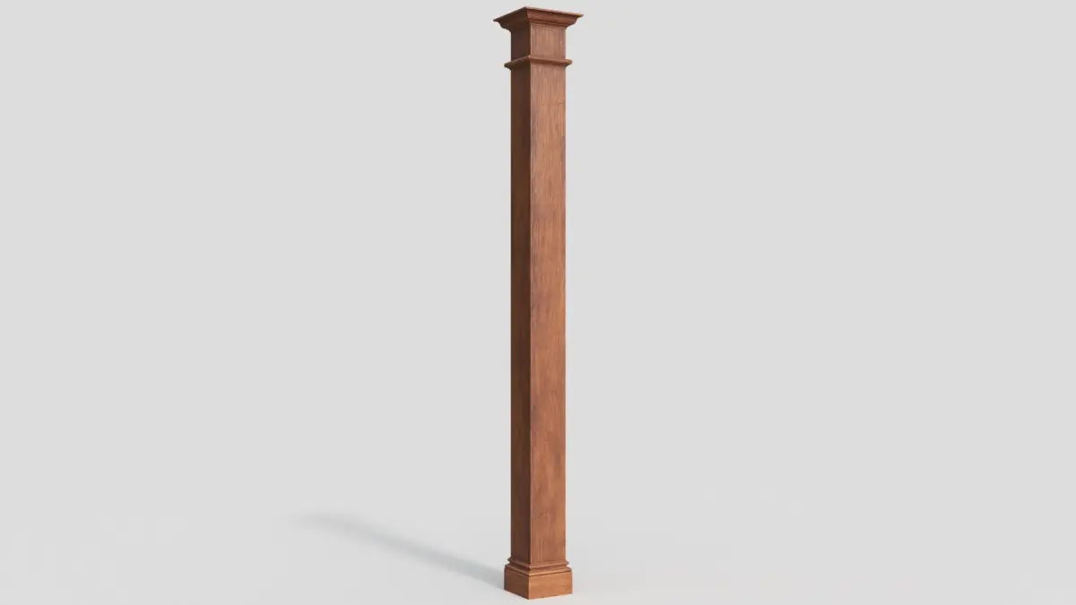 Wooden Square Column 3D model