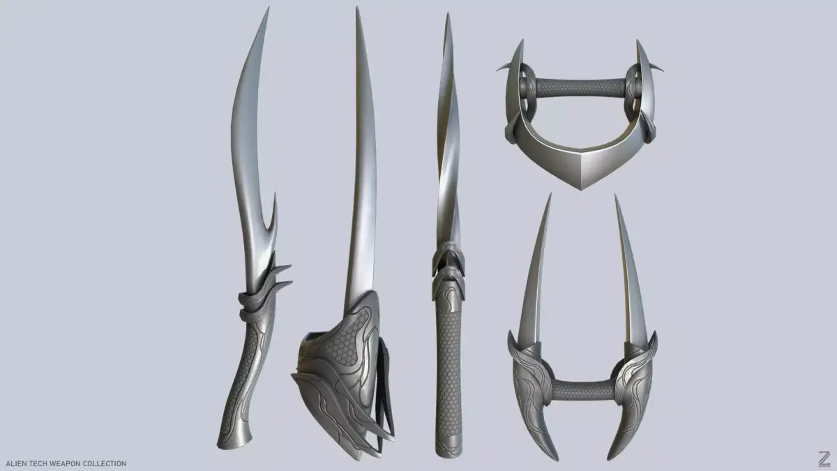 Alien tech weapon collection 3D Model Pack purchase