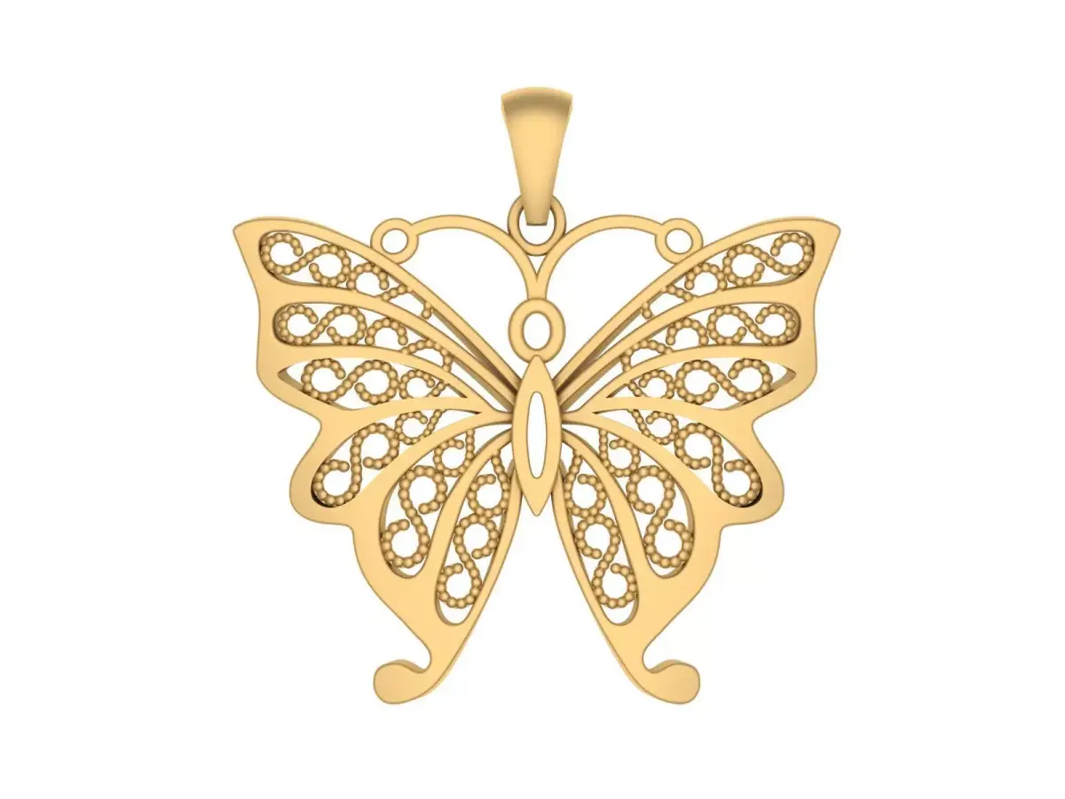 Butterfly pendant 3D print model  3D print model purchase