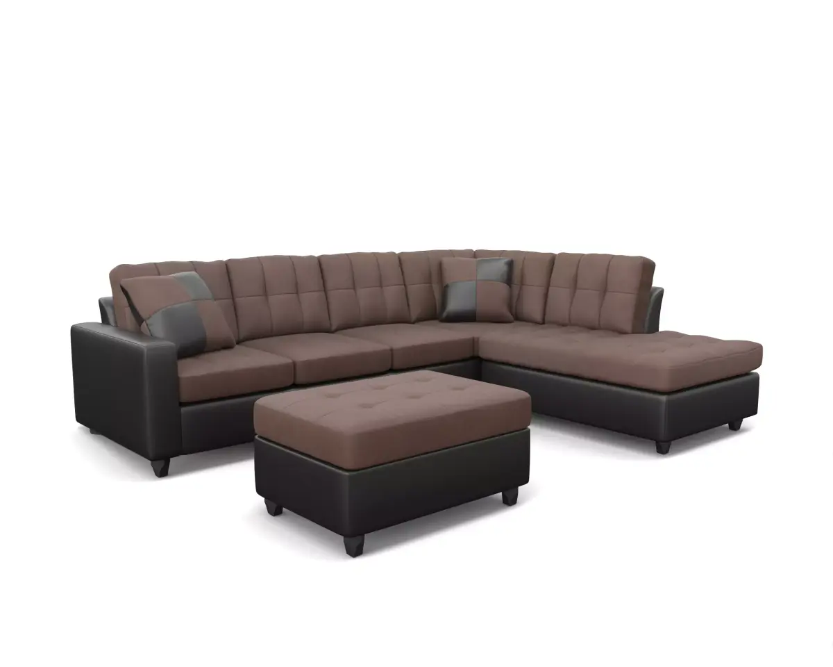 Mallory Tufted Upholstered Sectional Free 3D model