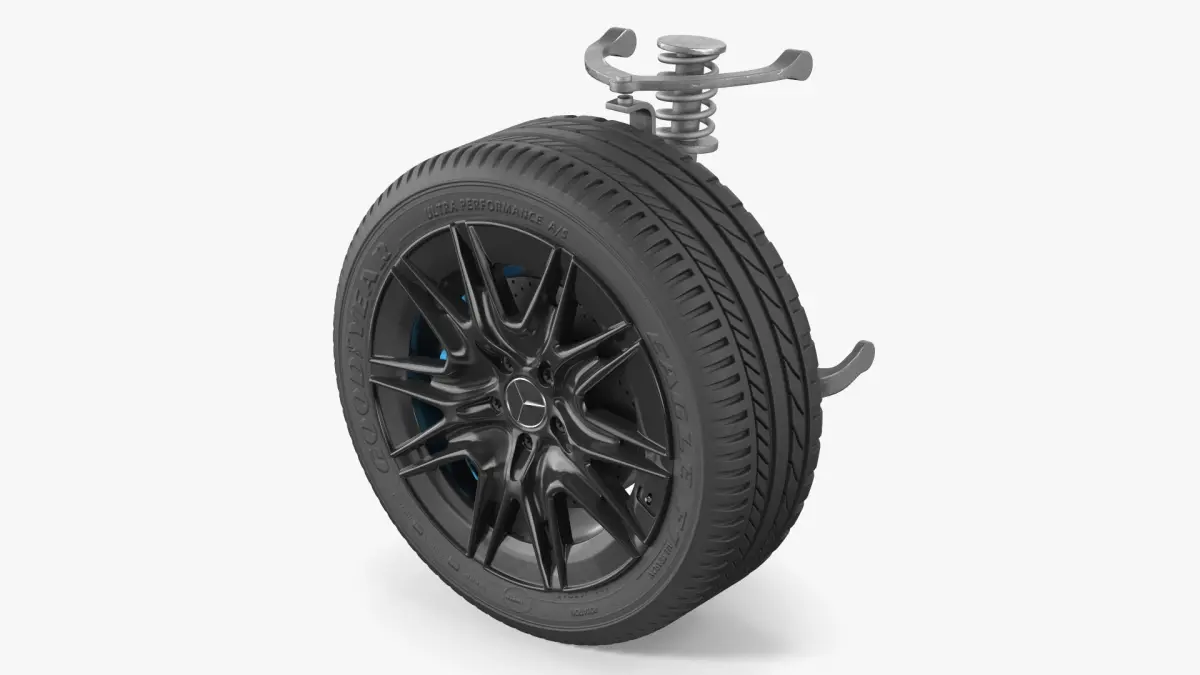 Mercedes Car Wheel Rim with Suspension 3D model