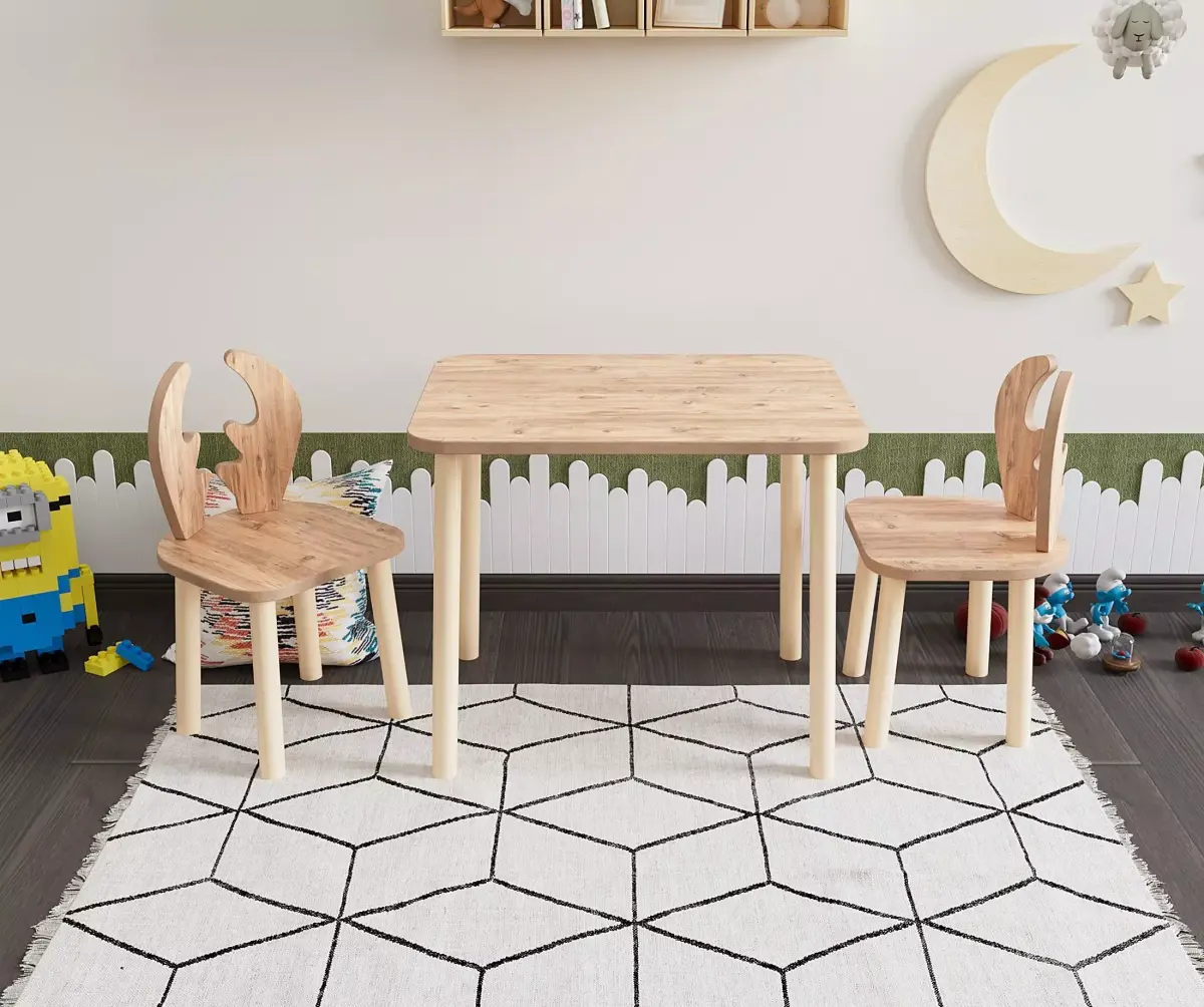 ANIMAL MOTIF CHILD TABLE AND CHAIR SET Free 3D model