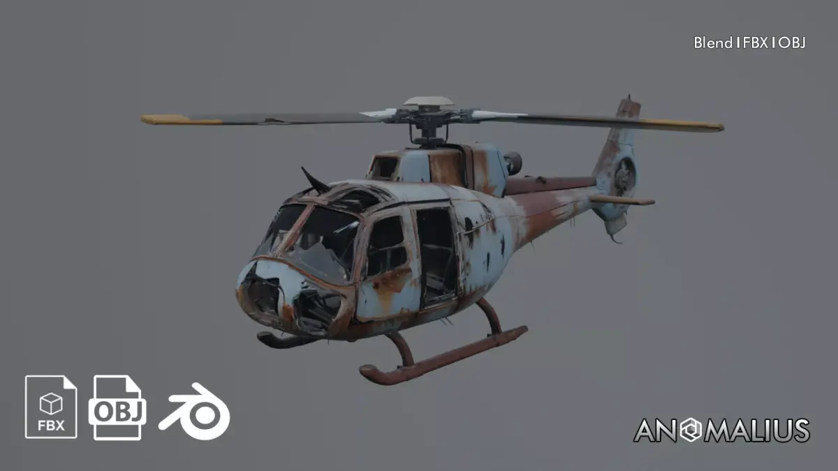 abandoned helicopter 3D model