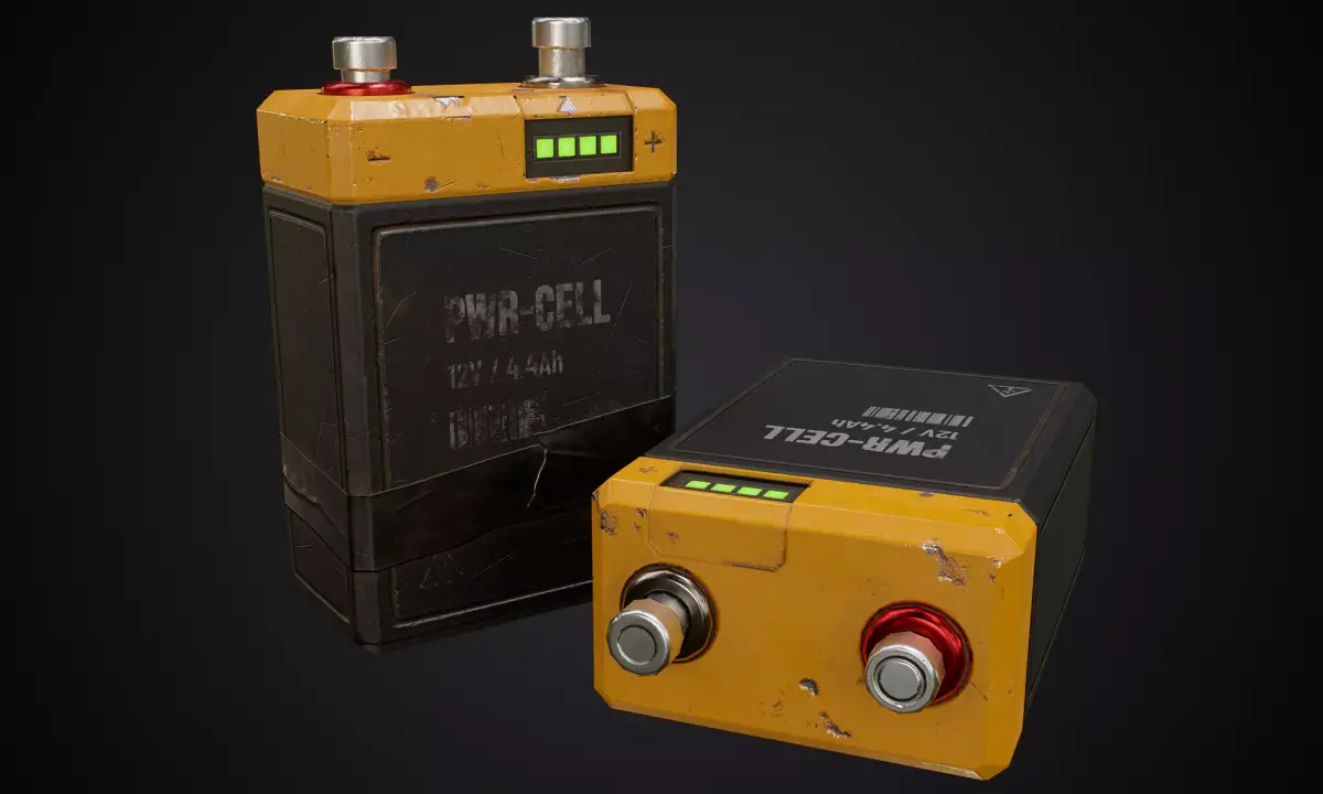 Battery PBR low-poly game ready Low-poly 3D model