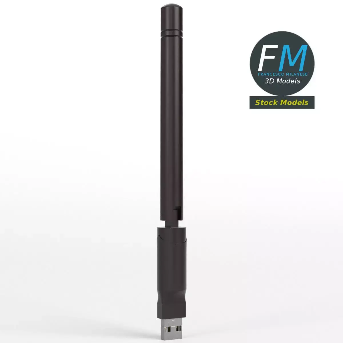 USB WiFi dongle antenna 3D model